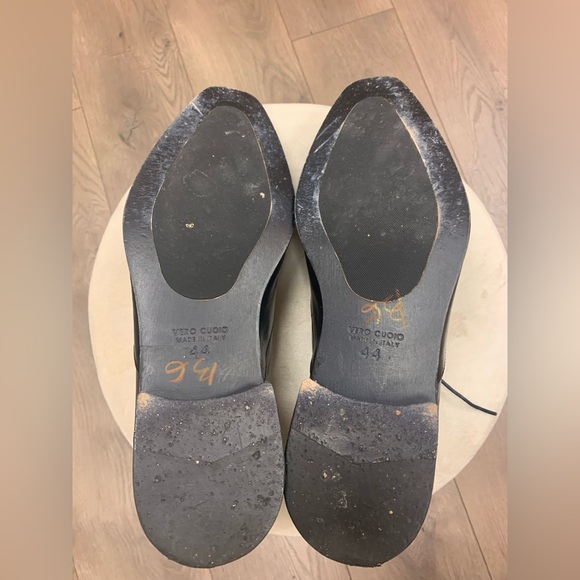 DUCA Black Leather Dress Shoes Size 44/ US 10 - Picture 9 of 15